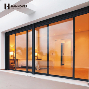 现代铝制推拉玻璃门系统，采用双层玻璃，适用于露台和客厅 - Product Image 1