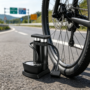 <span class=keywords><strong>Pompe</strong></span> à <span class=keywords><strong>pied</strong></span> portable Worldcycle Mini 1-Way en acier pour <span class=keywords><strong>VTT</strong></span> avec manomètre 85 PSI haute pression, modèle étanche 3518S pour <span class=keywords><strong>VTT</strong></span> - Product Image 5