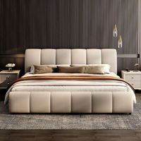 Lit de rangement moderne et confortable avec revêtement en cuir de qualité supérieure, taille Queen/King, certifié E0, directement de l'usine JUNYUHAO