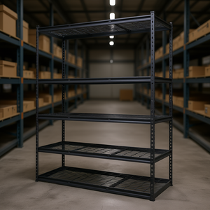 5 Tier Adjustable Heavy Duty Steel Storage Shelving Unit 60 X 24 X 78 Inch Wire Rack <b>Black</b> Powder Coated Warehouse Rack - Product Image 2