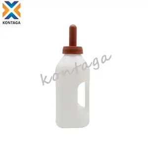 Livestock Plastic 2L Calf Feeding Milk Bottle with Rubber Nipple for Sale