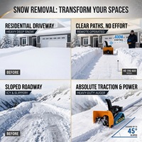 Souffleuse à neige sans fil à essence 4 temps, télécommandée, autopropulsée pour ferme, allée, jardin, chemin, conforme aux normes EPA et CE