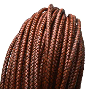 高端欧元标准bolo皮绳6毫米用于男士皮革手镯制作基础绳真皮绳