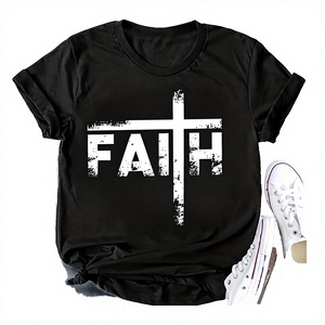 Factory Direct Sales Black Minimalist Casual <b>Animal</b> <b>Pattern</b> Breathable <b>Knitted</b> 100% Cotton Women's T-shirts - Product Image 2