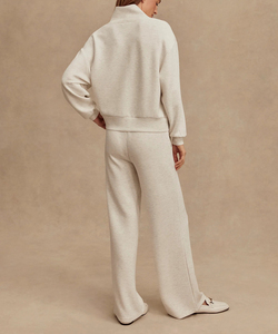 Custom <strong>Women</strong> Sports Set <strong>Half</strong> <strong>Zip</strong> <strong>Sweatshirt</strong> and Wide Leg Sweatpants Outfits Set 2 Pieces Tracksuits for <strong>Women</strong> Jogging Suits - Product Image 2