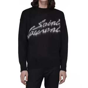 Sudadera de cuello redondo para hombre de color sólido con manga larga Patrón de letras de amante Ropa de abrigo holgada-Suéter de artículos de punto - Product Image 3