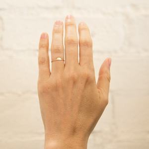 Anelli all'ingrosso gioielli donna minimalista di alta qualità a buon mercato 925 argento mezzo disco impilabile anelli da dito vintage - Product Image 3