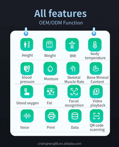 Balance de composition corporelle DHM-800C à 8 électrodes avec précision de 0,1 kg, écran tactile LCD de 24 pouces, mises à niveau du système gratuites incluses - Product Image 2