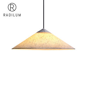 Lampe suspendue en travertin Wabi Sabi, îlot de cuisine, salle à manger, Japandi, pierre naturelle, papier de riz, LED, UL, RoHS, lampe suspendue en lin, décoration zen - Product Image 1