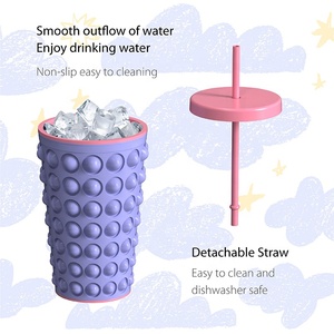 OASE 15oz <strong>Kids</strong> Water Bottle BPA Free Food Safe Silicone Sleeve Protection Plastic <strong>Tumbler</strong> with Straw for Camping - Product Image 3