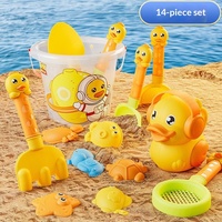 Ensemble de jouets de plage en plastique pour enfants, canard jaune, pour 0-24 mois, jeux aquatiques en plein air, seau de plage, outils de creusement de sable, modèle Shantou