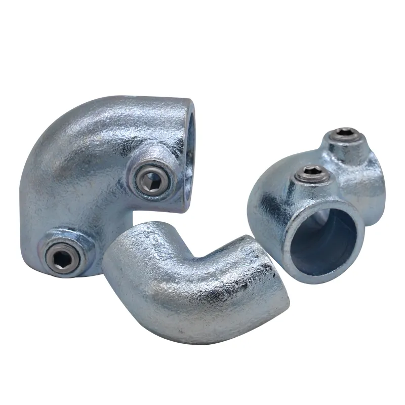 Galvanized Structural pipe fittings with flat screw black malleable iron 90 Degree Elbow Corner 125