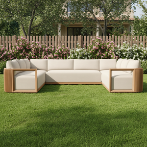 Canapé d'extérieur en bois de teck pour villa, idéal pour les fêtes à la piscine, résistant aux intempéries, style 1 <span class=keywords><strong>2</strong></span> 3, mobilier de jardin, canapé lounge extérieur - Product Image 1