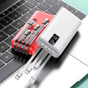 Nouvelle conception de chargeur mobile PowerBanks 20000mAh, charge rapide, câbles intégrés, Power Banks pour téléphones - Product Image 4