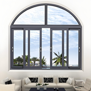 Fenêtre coulissante moderne en aluminium avec store enrouleur ou moustiquaire, insonorisée, pour usage extérieur, fenêtres coulissantes inférieures en verre - Product Image 1