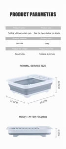 <span class=keywords><strong>Escurridor</strong></span> <span class=keywords><strong>de</strong></span> <span class=keywords><strong>Platos</strong></span> Plegable que Ahorra Espacio, Diseño <span class=keywords><strong>de</strong></span> Plástico Plegable para <span class=keywords><strong>Platos</strong></span> y Tazones, con Soporte Integrado para Utensilios, Palillos y Cucharas - Product Image 4