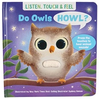 Livre sonore interactif en tissu peluche avec sons d'hiboux à toucher et à sentir, patchs sensoriels sonores d'hiboux à presser pour entendre, pour enfants