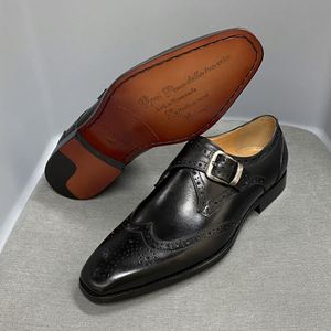 High-quality Summer Handmade Men's Formal Oxford <b>Shoes</b> Engraved Buckle Strap Waterproof Breathable <b>Height</b> <b>Increasing</b> - Product Image 3