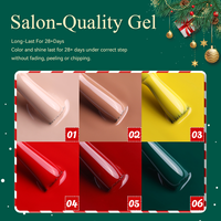HONEY GIRL Fournitures pour ongles Série Noël Haute pigmentation Brillant 15ml Vernis à ongles gel UV LED Semi-permanent Rouge Ensemble de vernis gel
