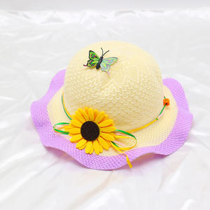 <span class=keywords><strong>Sombrero</strong></span> <span class=keywords><strong>de</strong></span> paja estilo personaje <span class=keywords><strong>de</strong></span> princesa al por mayor para bebés niñas protección solar durante viajes <span class=keywords><strong>de</strong></span> verano - Product Image 3