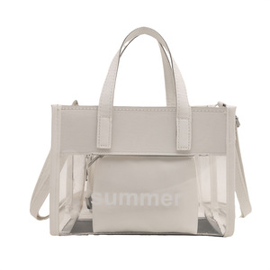<span class=keywords><strong>Sac</strong></span> à bandoulière grande capacité en PVC pour femme, avec lettres décoratives, fermeture éclair étanche, idéal pour les loisirs, les voyages et le shopping - Product Image 6
