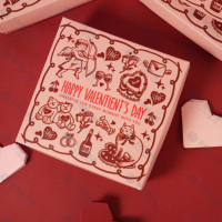 Boîte cadeau de luxe personnalisée pour la Saint-Valentin avec logo, emballage en papier romantique, vente en gros