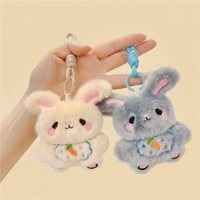 Porte-clés en peluche lapin carotte mignon de 10 cm, breloque de sac en forme de lapin en peluche, jouet doux, cadeau pour enfants, vente en gros
