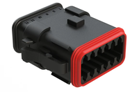 Conector de Cable Hembra Original Amphenol AT06-12SB-SRBK de 12 Vías, Tipo B con Alivio de Tensión IP67 # 16 Contactos