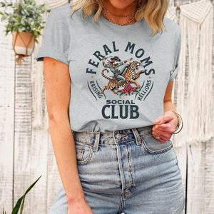 T-shirt FOXA Feral Moms Social Club pour femme, motif graphique vintage Western sérigraphié, 100 % coton, jersey respirant - Product Image 6