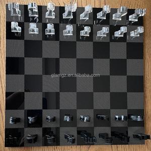 Cờ Đam Acrylic Bộ Cờ Vua Bằng Thủy Tinh Với Bàn Cờ Lucite Bộ Trò Chơi X <span class=keywords><strong>O</strong></span> Trò Chơi Giáng Sinh Bằng Acrylic Tic Tac Toe - Product Image 1