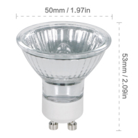 Ampoule de projecteur halogène GU10 12V-50W 3000K blanc chaud, gradable-pour restaurants, galeries et écrans de vente au détail