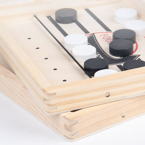 4 en 1 Echiquier Air Honckey Baby-<span class=keywords><strong>foot</strong></span> Table en bois Sling Fast Puck Football Game Tabletop Family Chess Board Game for Adult Kid - Product Image 6