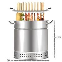 Foyer à bois portable en acier inoxydable avec grill de barbecue détachable avec logo personnalisé pour une utilisation intérieure/extérieure