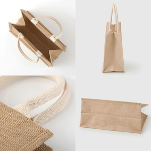 Sacs fourre-tout en jute épais et réutilisables de taille personnalisée sacs fourre-tout vierges promotionnels pour le shopping cosmétiques et le café cadeaux - Product Image 5