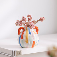 Vases en céramique peints à la main, design créatif multicolore, décoration haut de gamme pour les maisons, salons, arrangements floraux sur le bureau
