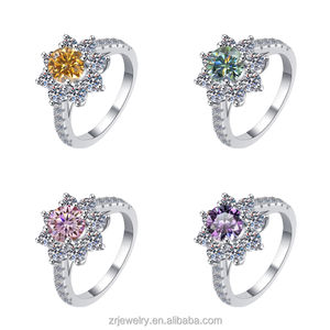 Anel de Moissanite de Alta Qualidade 1ct em Prata S925 com Diamante Preto Arco-Íris Rosa Colorido 18k Joias de Noivado Anéis de Moissanite - Product Image 2