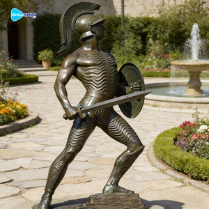 Grande Statua di Guerriero in Bronzo con Spada e Scudo per Decorazione di Giardini e Spazi Pubblici - Product Image 2