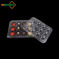 Boîte blister en plastique transparent 12 trous pour bonbons, truffes, chocolat, bonbons, contenants d'emballage d'affichage, boîtes personnalisées