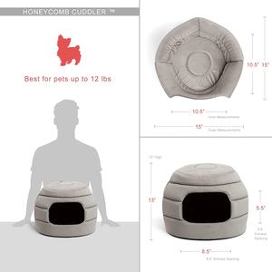 Lit pour chien pliable moderne et tendance, style grotte, coussin en mousse amovible, lavable, portable, emballé en carton - Product Image 4