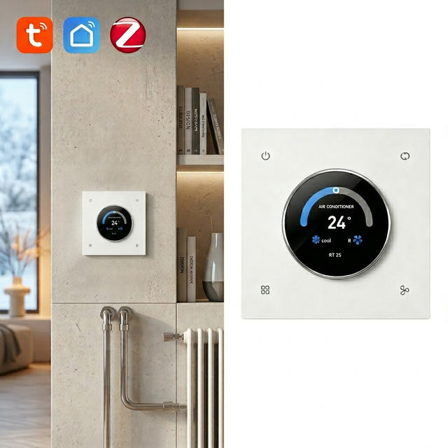 Tuya Zigbee Knob Control Smart Thermostatic Valve with App Control EU Standard for Cold Water Systems Home Garage Commercial Use