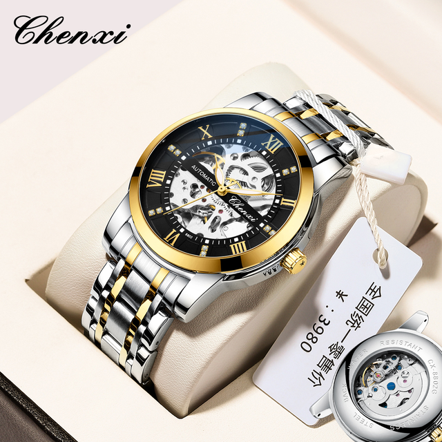 Hot Selling CX-8802 Automatic Watch 3ATM Waterproof Brand Luxury Mechanical Tourbillon Clock Business Wristwatch for Men