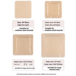 ضمادة إسفنج سيليكون طبية بحواف لاصقة 4 بوصة × 4 بوصة مضادة للماء للعناية بالجروح ضمادة تضميد لجروح المستشفى بعد الرعاية - Product Image 3