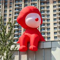 Mascotte gonflable personnalisée rouge en tissu Oxford, modèle publicitaire géant pour événements extérieurs et promotion