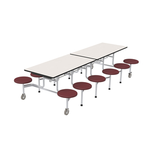 Bàn tiệc gấp 12 chỗ với bàn ghế-Bàn ăn hình chữ nhật cho phòng ăn trường học, căng tin bệnh viện & siêu thị - Product Image 2