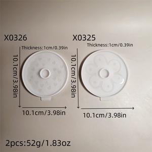 Moules de coulée en résine faits à la main pour bricolage Ins Style ornements décoratifs moule de dessous de verre en Silicone X0325 + X0326 outils de gâteau - Product Image 2