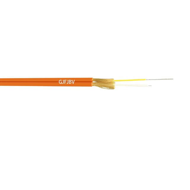 IEC Compliant GJFJBV Fiber Optic Cable FTTH Indoor Flat Duplex Breakout with Aramid Yarn ISP Optical Fiber Cable