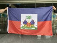 Drapeau de cape personnalisé 3x5 pieds aux couleurs vives pour les événements de football, la fête nationale, les jeux sportifs, drapeau haïtien