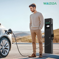 Estación de Carga para Vehículos Eléctricos IP65 de 44kW, Cargador de Pedestal para Instalación Comercial en Interiores y Exteriores