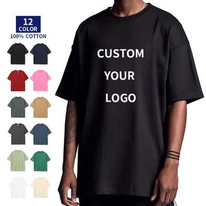 เสื้อยืดผู้ชายโลโก้แบบกำหนดเอง ผ้าฝ้าย 100% คุณภาพพรีเมียม เนื้อผ้านุ่ม ระบายอากาศได้ดี พิมพ์ลายกราฟิก ทรงโอเวอร์ไซส์ สไตล์ลำลองแนวสตรีทแวร์ - Product Image 2