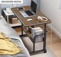 50x30cm ordinateur portable bureau lit avec bureau paresseux étudiant dortoir Simple Table pliante chevet hauteur réglable bureau d'ordinateur